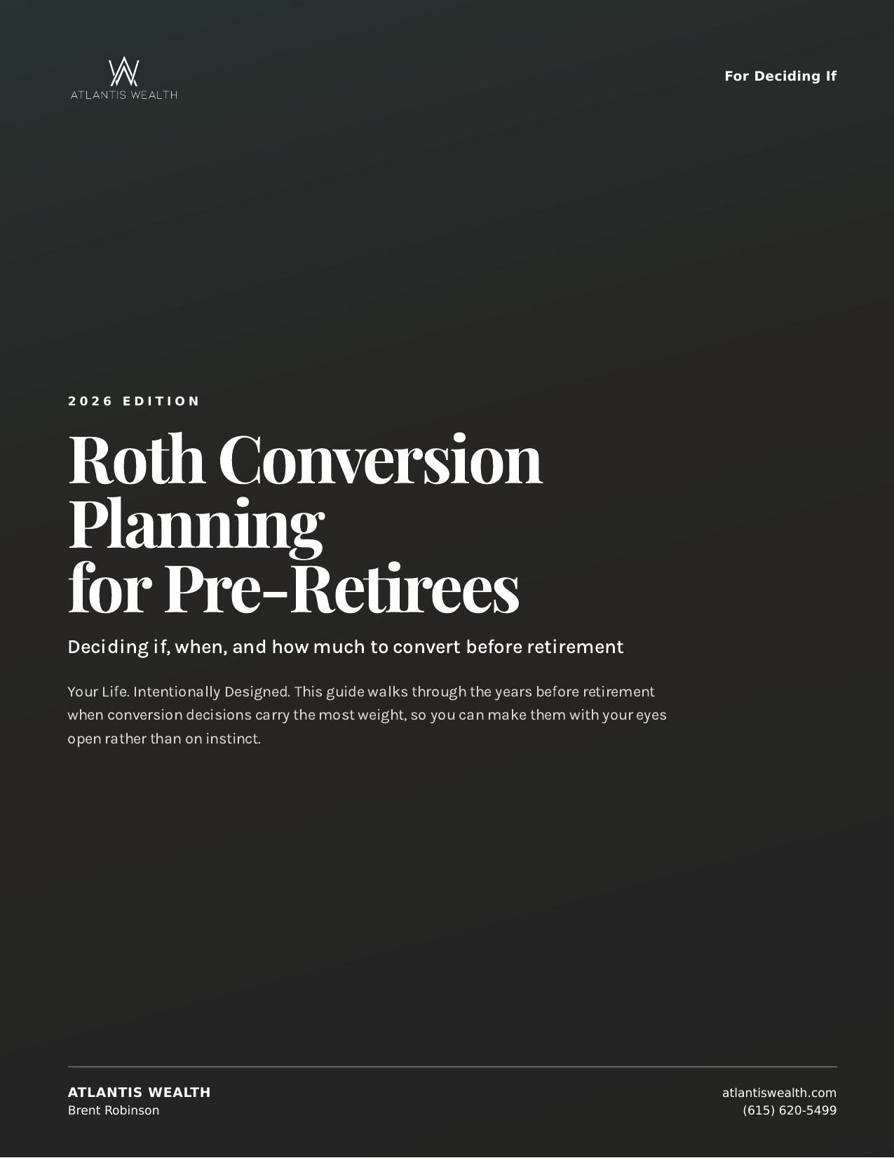 Cover of the Roth Conversion Planning For Pre-Retirees Playbook